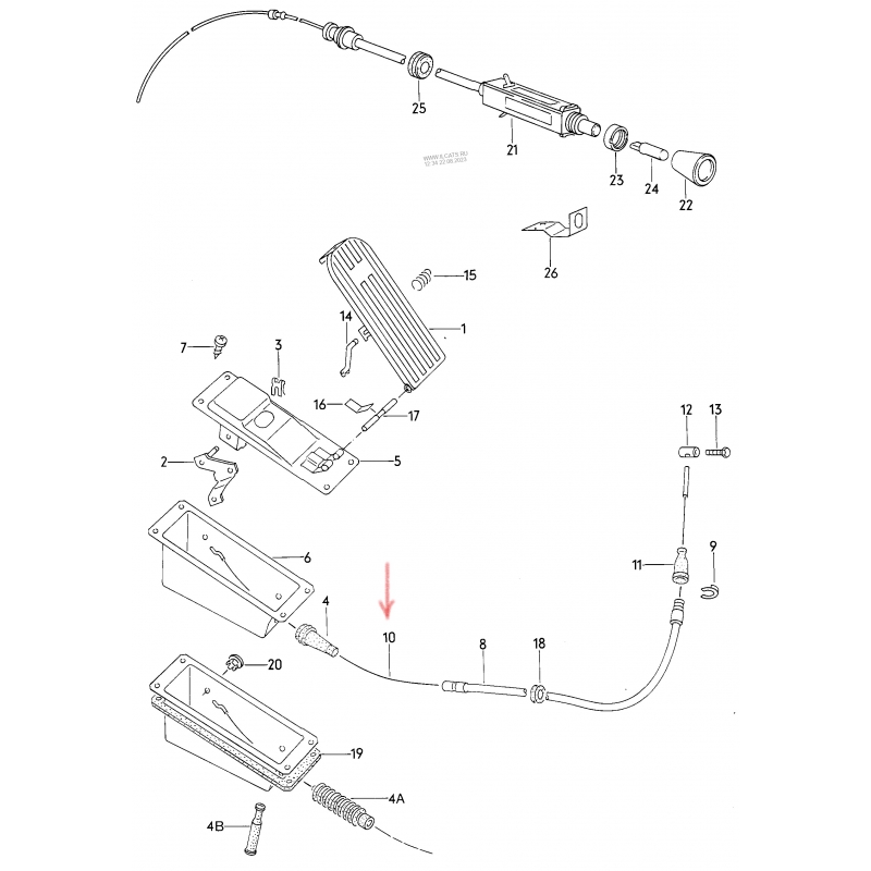 Akceleratoriaus trosas  VW LT
